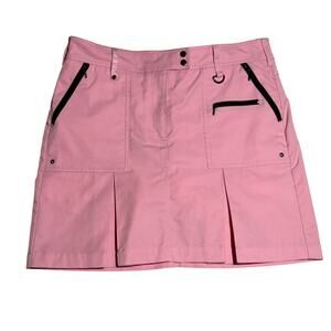 GGBlue Skirt 6 Pink Black Golf Tennis Pleated Zip Pocket Y2K